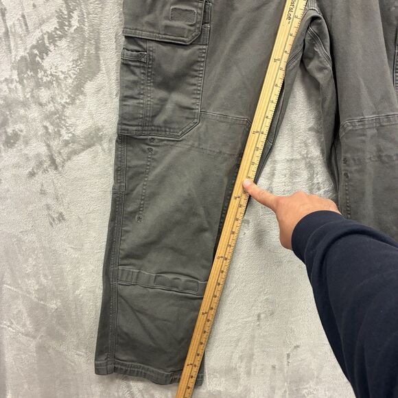 Duluth Trading Co Canvas Pants Gray Relaxed Fit Flex Fire Hose 33x30 Hiking - Picture 3 of 5